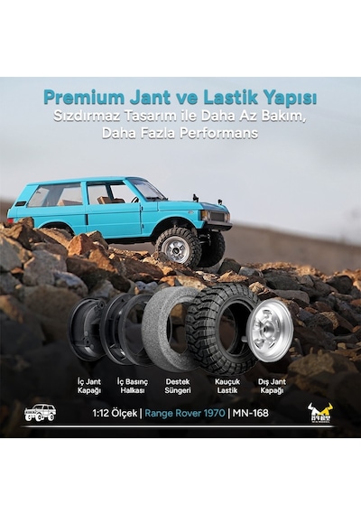 Mn Model Mn168 1/12 Range Rover Classic 1970 4wd Crawler Offroad Uzaktan Kumandalı Araba Arazi Aracı Rc Model Car Truck Rtr Açık Mavi Mn-168 +dahili Işık Seti