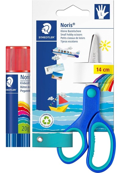 960 20 Nca Noris Clup 20 Gr Stick Yapıştırıcı &amp 965 14lnbk Noris Clup Sol El Makas 14 Cm 2'li Blister, 20 Gr + Genel