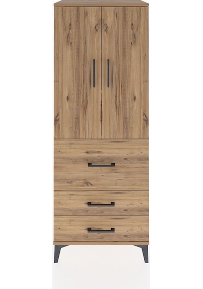 Hyperion Dolap 3 Raflı 3 Çekmeceli 2 Kapaklı 60x44x163 Çam-çam Atlas Çam