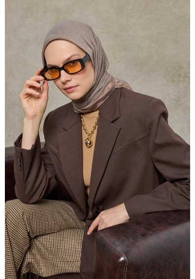 Silk Home Labirent Desen Lyocell Monare Eşarp - 6425 Vizon