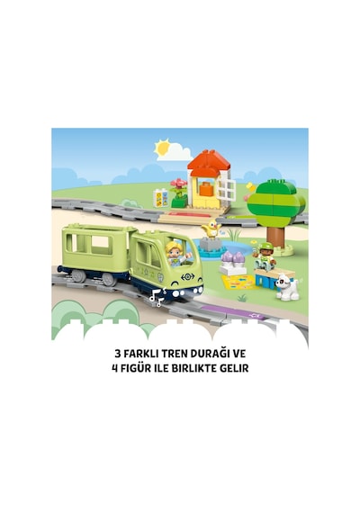 LEGO® DUPLO® Kasabası İnteraktif Macera Treni 10427 - Okul Öncesi Yaştaki Çocuklar için Eğitici Oyuncak Yapım Seti (57 Parça)