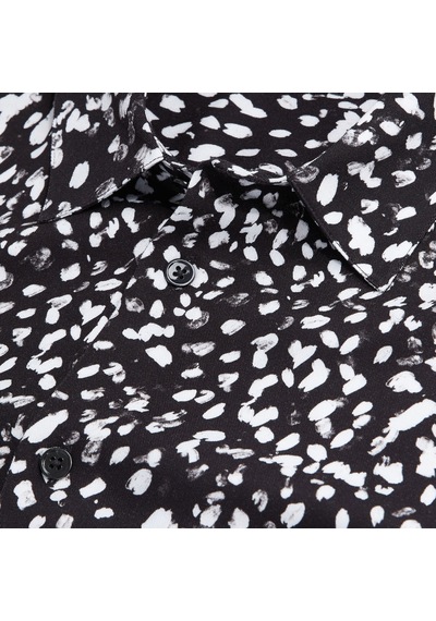 The Kooples Erkek Comfort Fıt Baskılı Siyah Gömlek