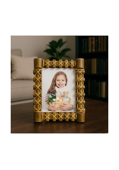 Kişiye Özel Bambu Ahşap Aile Fotoğraf Çerçevesi 15x20 Cm