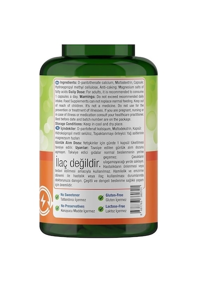 Nature'S Supreme Vitamin B5 500 Mg 100   Kapsül
