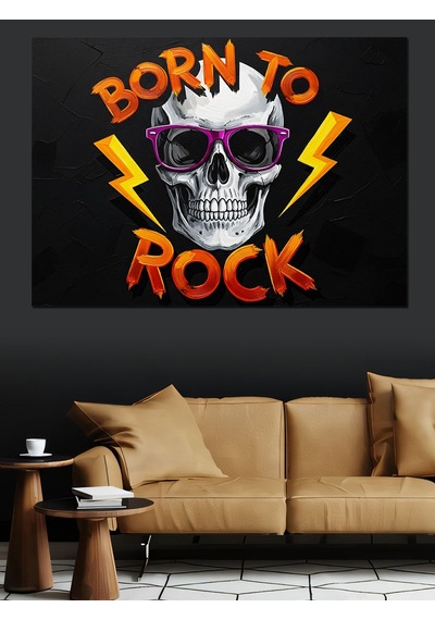 Rock Kurukafa Dekoratif Kanvas - Mdf Ahşap Tablo
