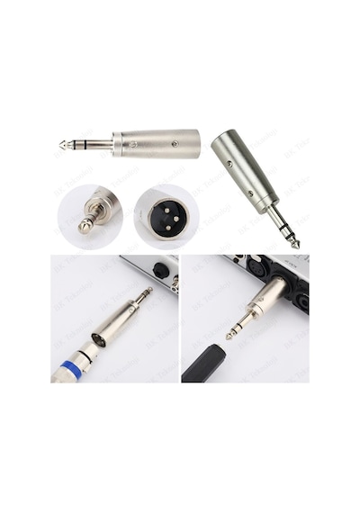 3-Pin Xlr Erkek To 6.35Mm Stereo Erkek Ses Kablosu Mikrofon Adapt