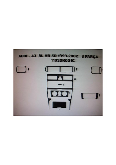 Audi A3 1998-2004 8 Parça Torpido Kaplama Renk Gri