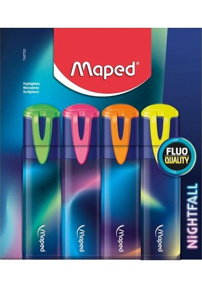 Maped Fosforlu Kalem Fluo Peps Nıghtfall 4 Lü 740700 Çok Renkli