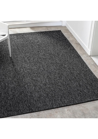Düz Antrasit Siyah Jüt Görünümlü Modern Halı - L663anbo