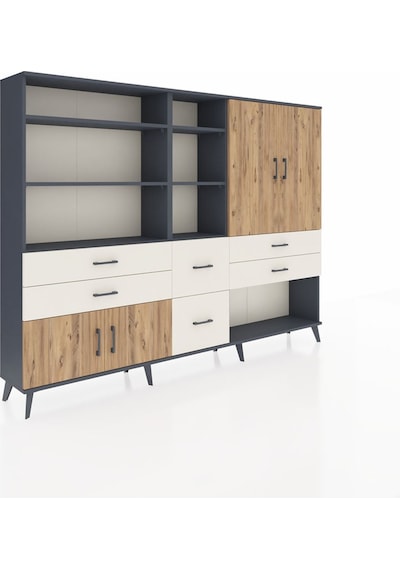 Arges Dolap 10 Raflı 6 Çekmeceli 4 Kapaklı 220x30x163 Antrasit-ça Antrasit-çam/aytaşı Arges Dolap 10 Raflı 6 Çekmeceli 4 Kapaklı 220x30x163 Antrasit-ça Antrasit-çam/aytaşı