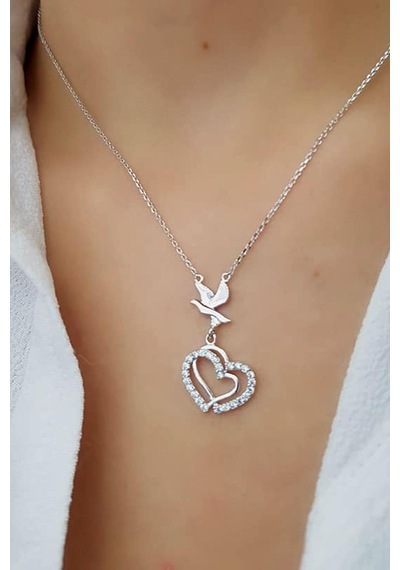 Kalpli Gümüş Kadın Kolye
