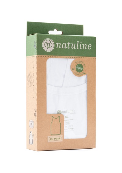 Natuline - Erkek Organik Pamuklu Penye Atlet 4 ' Lü Paket Beyaz