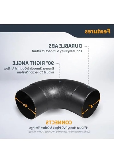 Açılı Toz Hortumu Bağlantısı - 10.2 Cm, 90 Derece 0 - 10 CM