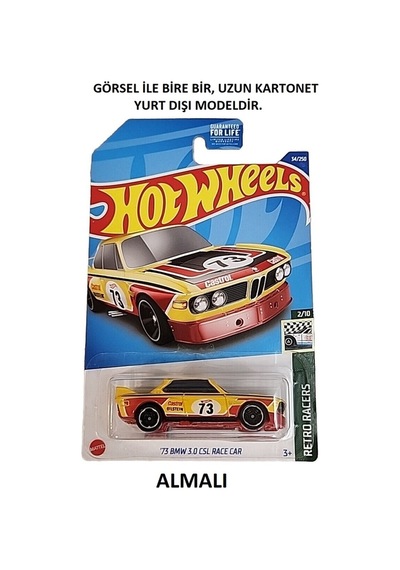 73 Bmw 3.0 Csl Race Car - Hhd73 - Uzun Kartonet Sarı