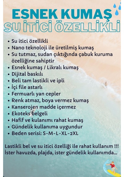 Miami Beach Su İtici Özellikli Dijital Baskılı Likralı Esnek Kumaş Erkek Plaj Deniz Şort Mayo // 280-lacivert Lacviert Miami Beach Su İtici Özellikli Dijital Baskılı Likralı Esnek Kumaş Erkek Plaj Deniz Şort Mayo // 280-lacivert Lacviert