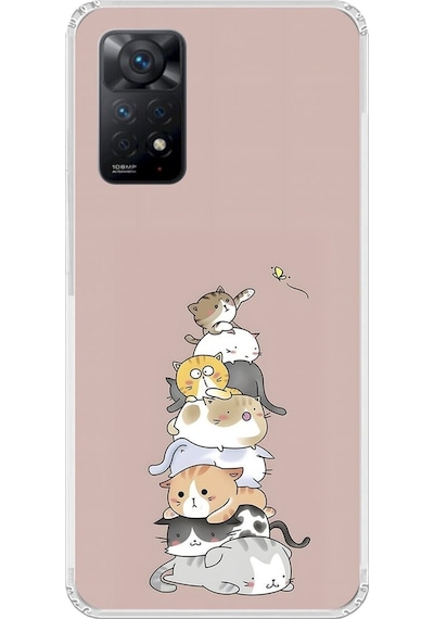 Xiaomi Redmi Note 11 Pro Uyumlu Şeffaf Kılıf Kedişler 1 Tasarımlı