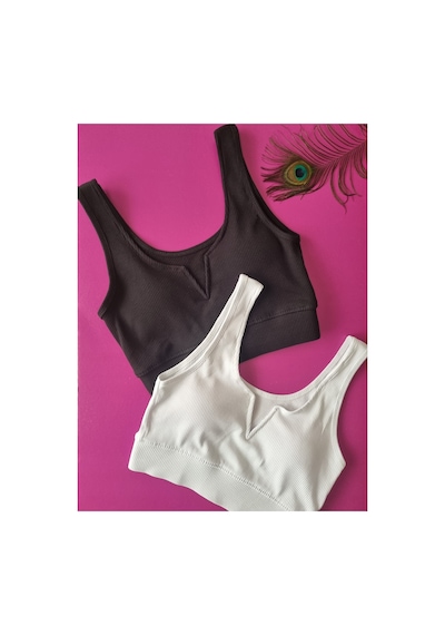 Demirsa Boutique Modelli, Fitilli 2 Adet Siyah Ve Beyaz Renk Çıkarılıp Takılabilir Pedli Kaşkorse Kadın Büstiyer Beyaz-Siyah Demirsa Boutique Modelli, Fitilli 2 Adet Siyah Ve Beyaz Renk Çıkarılıp Takılabilir Pedli Kaşkorse Kadın Büstiyer Beyaz-Siyah
