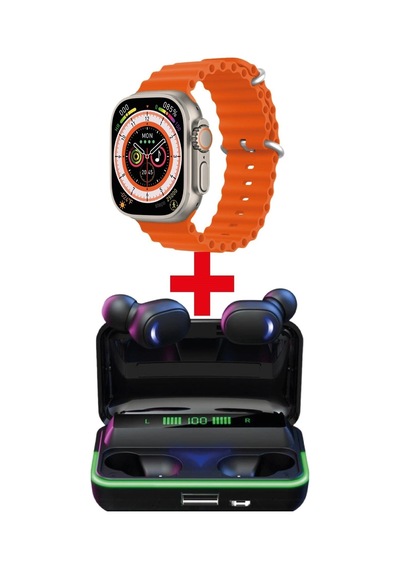 GS8 Watch 8 Ultra Akıllı Saat Turuncu Watch E10 Bluetooth Kulaklık Hediye (İthalatçı Garantili)
