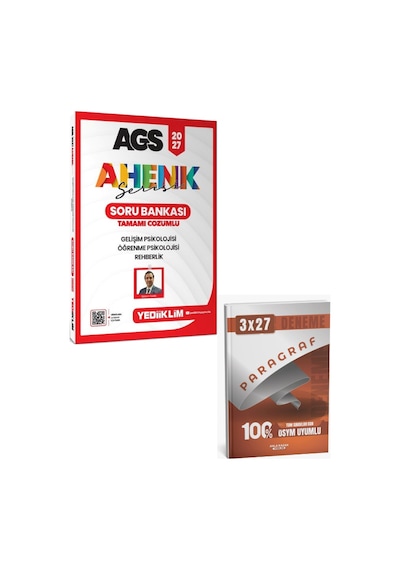 Yediiklim 2027 Ags Ahenk Serisi Gelişim Psikolojisi Öğrenme Psikolojisi Ve Rehberlik Tamamı Çözümlü Soru Bankası+anla Kazan Paragraf