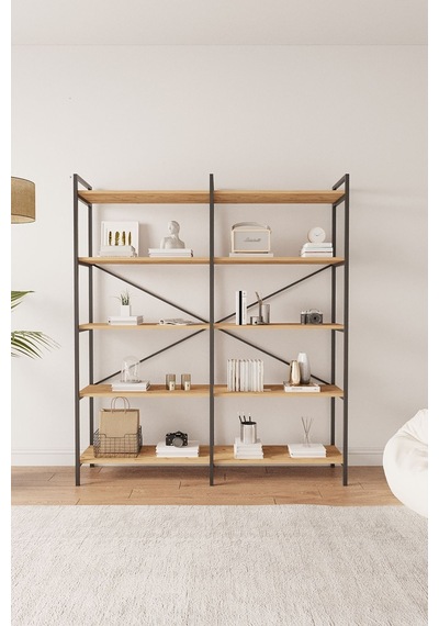 Nilamu Çam 150 Cm Kitaplık, Organizer, Ofis, Ev, 5 Raflı Kitaplık 150 170 34 Cm Atlantik Çam
