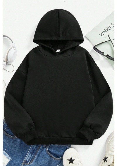 One Of A Kind Baskılı Erkek - Kız Çocuk Rahat Kalıp Sweatshirt Siyah