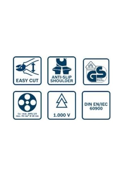 Bosch Profesyonel VDE Kablo Makası 200mm - 1600A02NF4