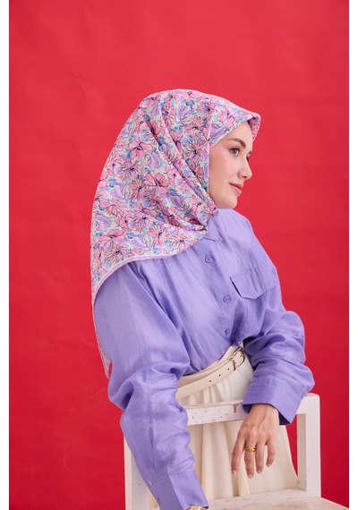 Silk Home Twill İpek Eşarp 11477-40 Ekru, Lila, Leylak, Pembe, Somon, Yeşil