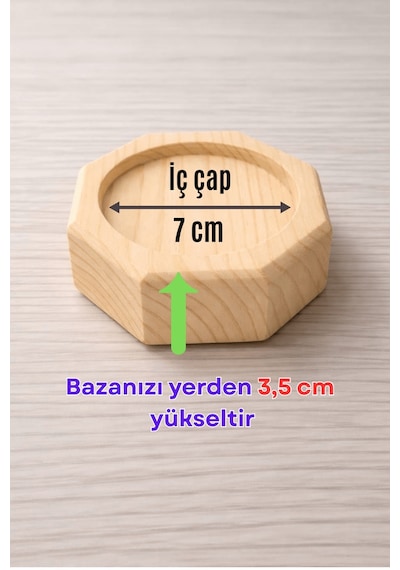 Doğal Ahşap Baza Ayağı Yükseltici 3,5 Cm Yükseltir Robot Süpürge Uyumlu Oyuklu Takoz 1 Adet Çam Doğal Ahşap Baza Ayağı Yükseltici 3,5 Cm Yükseltir Robot Süpürge Uyumlu Oyuklu Takoz 1 Adet Çam