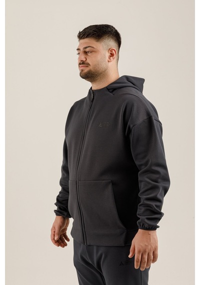 Airlife Clubby Ir Zone Tam Boy Fermuarlı Erkek Büyük Beden Kapüşonlu Sweatshirt Lacivert