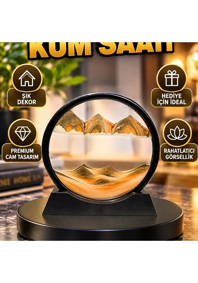 Şeffaf Cam Kum Saati Minimalist Masa, Raf Ve Vitrin Dekoru