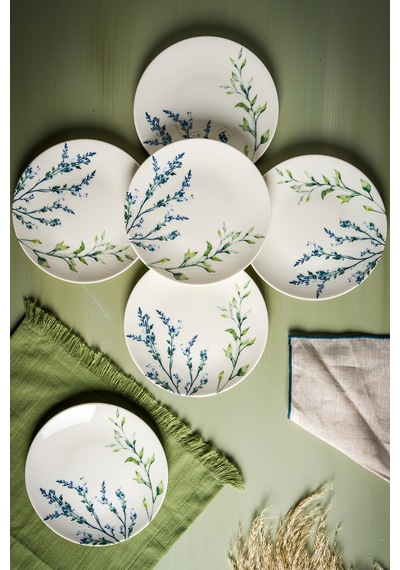 Lavender 6 Parça Porselen Pasta Seti 19 Cm