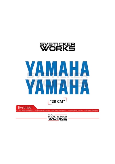 Yamaha Sticker 2 Adet Evrensel Tüm Zeminlere Ve Modellere Uyumlu Lacivert