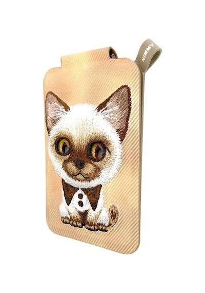 Magsafe Uyumlu 3d Gerçek Nakışlı Takip Eden Gözler Siyam Kedi Stand Kartlık - Big Eyes
