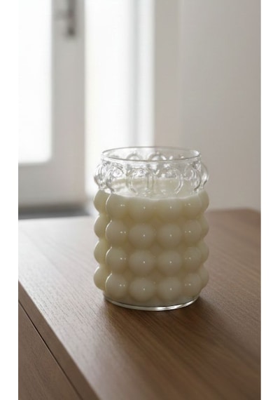 Özdemcandle Bubble Cam Kavanoz Dekoratif Kokulu Soya Mum 8x10 Cm Koku Seçenekleri İçin Ürün Açıklamasını İnceleyiniz Krem