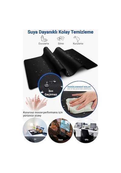 Sonictouch Klavye Mousepad 40x90cm Dikişsiz Pürüzsüz Sıvı Geçirmez Kaymaz Taban Ateş Hattı