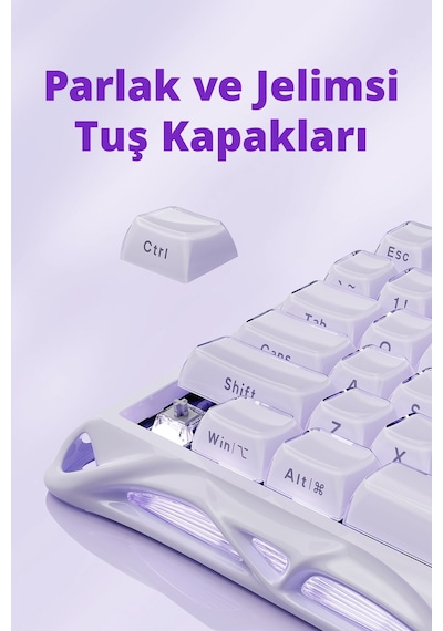 Gravastar Mercury V75 He Hall Effect Manyetik Switch Gaming Klavye, Hot-swappable, Rapid Trigger, 80