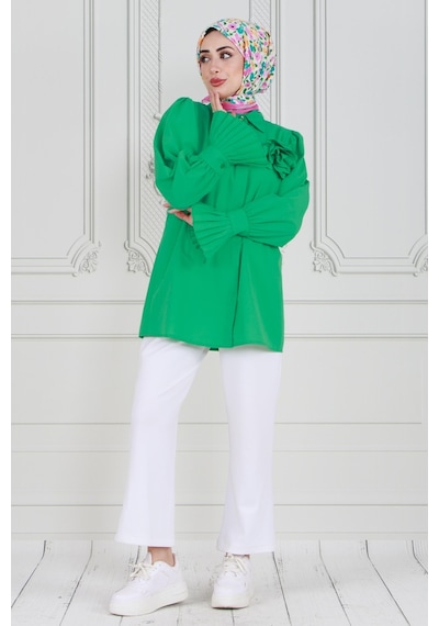 Sevitli Gül Broşlu Kolu Fırfırlı Tunik-benetton Yeşili-3605-benetton Yeşili Benetton Yeşili Sevitli Gül Broşlu Kolu Fırfırlı Tunik-benetton Yeşili-3605-benetton Yeşili Benetton Yeşili