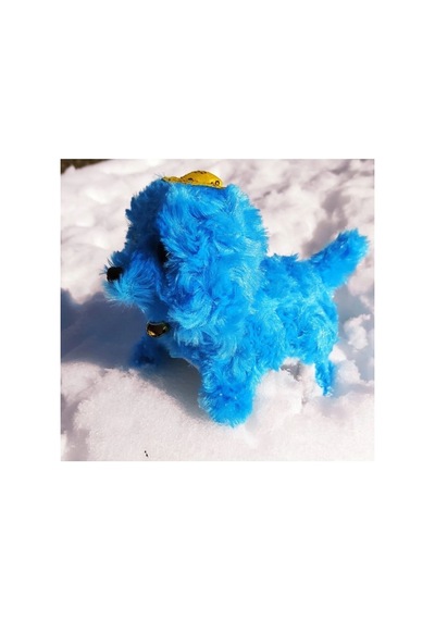Pilleri Hediye Yürüyen Havlayan Sevimli Peluş Pilli Oyuncak Köpek 13 Cm. Krem Pembe Mavi Kahve Mor Mavi