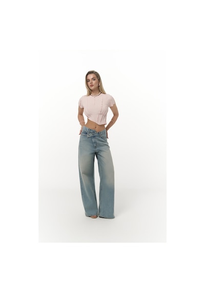 Mai Collection Mai Studios Co. Norris Asimetrik Pembe Crop Pembe