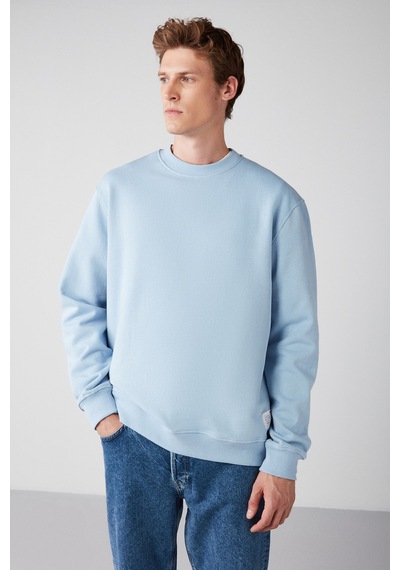 Grımelange Travıs Erkek Organik Kumaşlı Yumuşacık Regular Fit Yuvarlak Yakalı Mavi Sweatshirt Grımelange Travıs Erkek Organik Kumaşlı Yumuşacık Regular Fit Yuvarlak Yakalı Mavi Sweatshirt