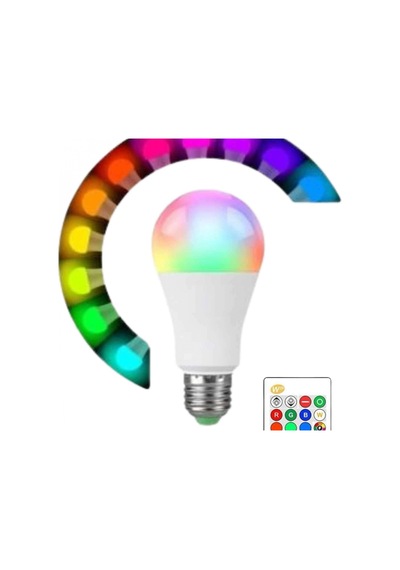 Akıllı Rgb Led Ampul 10w E27 Uzaktan Kumandalı Renk Değiştiren Led Ampul Renkli 02651142