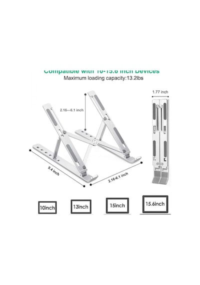 HT-119 Çift Kenetli Katlanır Alüminyum Laptop & Tablet Standı