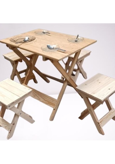 Bengi Ticaret Piknik Seti Katlanabilir Ham 90391çam Ağac Az Yer İşgal Eder Çok İş  El Yapım Ahşap