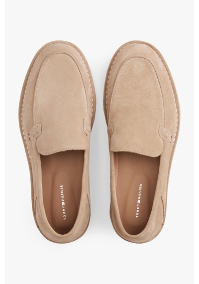 Tommy Hilfiger Erkek Dikişli Bej Süet Loafer-13418 Bej