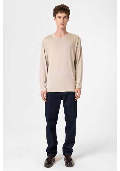 Antioch Relaxed Fit Basic Erkek T-shirt Bej