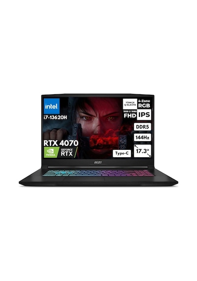 MSIKatana 17 B13vgk-1030xtrhmf20 i7-13620H 48 - GB 512 GB SSD RTX4070 8 GB 17.3" Dos Dizüstü Bilgisayar