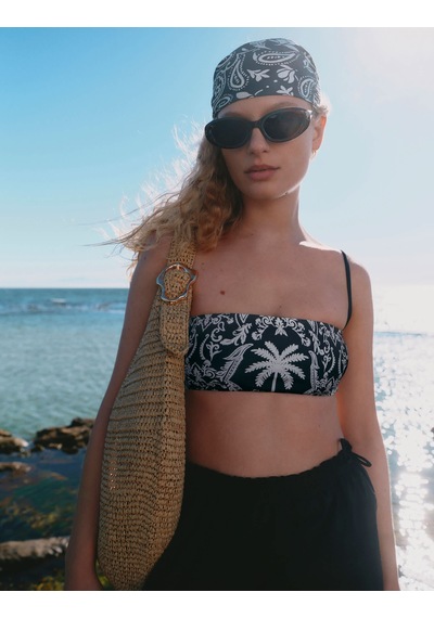 Marks & Spencer Desenli Bikini Üstü Siyah Mix
