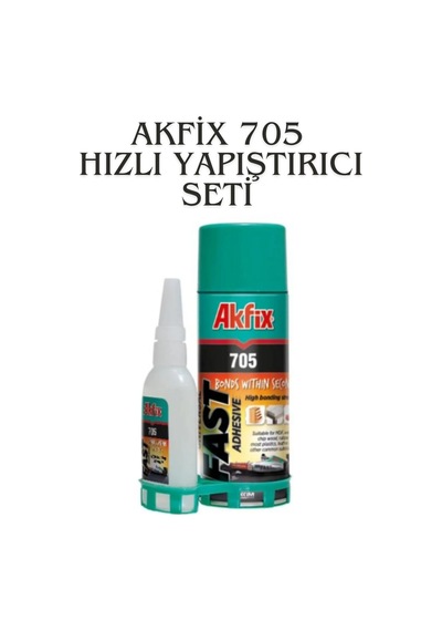 Akfix 705 Hızlı Yapıştırıcı Mdf Kiti Ahşap Ve Maket Yapıştırıcısı 200 Ml + 50 Gr Hızlı Yapıştırıcı Akrilik Mdf Yapıştırma Seti 200 Ml