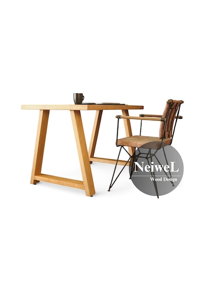Neiwel Mies Doğal Ahşap Çalışma Ve Ofis Masası-70cm-180cm Açık Ceviz