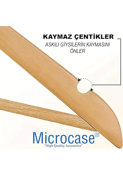 Ahşap Görünümlü Plastik Elbise Askısı A Kalite 5 Adet Al4494 Kahve